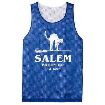 Salem Broom Co Company Halloween Black Cat Witch And Broom Mesh Reversible Basketball Jersey Tank