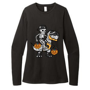 Skeleton Black Cap Dino Halloween Gift Womens CVC Long Sleeve Shirt