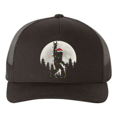 Santa Bigfoot Christmas Lights Funny Xmas Sasquatch Yupoong Adult 5-Panel Trucker Hat