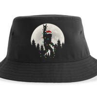 Santa Bigfoot Christmas Lights Funny Xmas Sasquatch Sustainable Bucket Hat