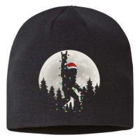 Santa Bigfoot Christmas Lights Funny Xmas Sasquatch Sustainable Beanie