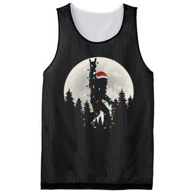 Santa Bigfoot Christmas Lights Funny Xmas Sasquatch Mesh Reversible Basketball Jersey Tank