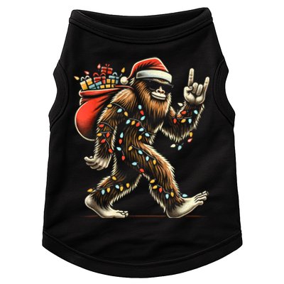 Santa Bigfoot Christmas Lights Funny Sasquatch Believe Doggie Tank