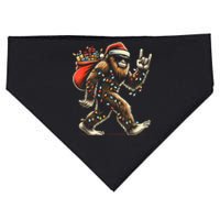 Santa Bigfoot Christmas Lights Funny Sasquatch Believe USA-Made Doggie Bandana