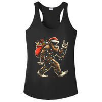 Santa Bigfoot Christmas Lights Funny Sasquatch Believe Ladies PosiCharge Competitor Racerback Tank