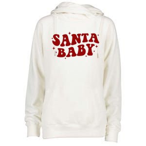 Santa Baby Cute Christmas Xmas Funny Womens Funnel Neck Pullover Hood