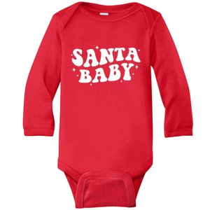 Santa Baby Cute Christmas Xmas Funny Baby Long Sleeve Bodysuit