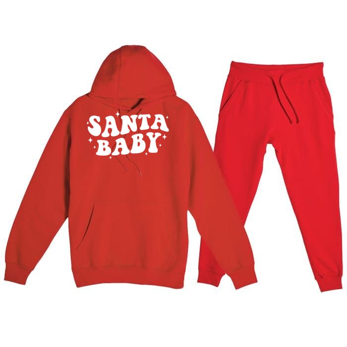 Santa Baby Cute Christmas Xmas Funny Premium Hooded Sweatsuit Set