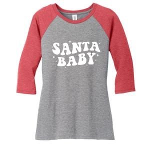 Santa Baby Cute Christmas Xmas Funny Women's Tri-Blend 3/4-Sleeve Raglan Shirt