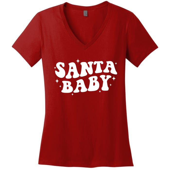 Santa Baby Cute Christmas Xmas Funny Women's V-Neck T-Shirt