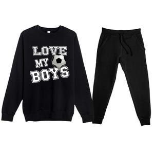 Soccer Ball Cute Soccer Mom Love My Soccer Futbol Funny Gift Premium Crewneck Sweatsuit Set