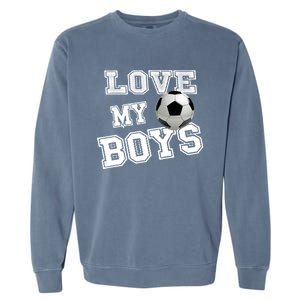 Soccer Ball Cute Soccer Mom Love My Soccer Futbol Funny Gift Garment-Dyed Sweatshirt