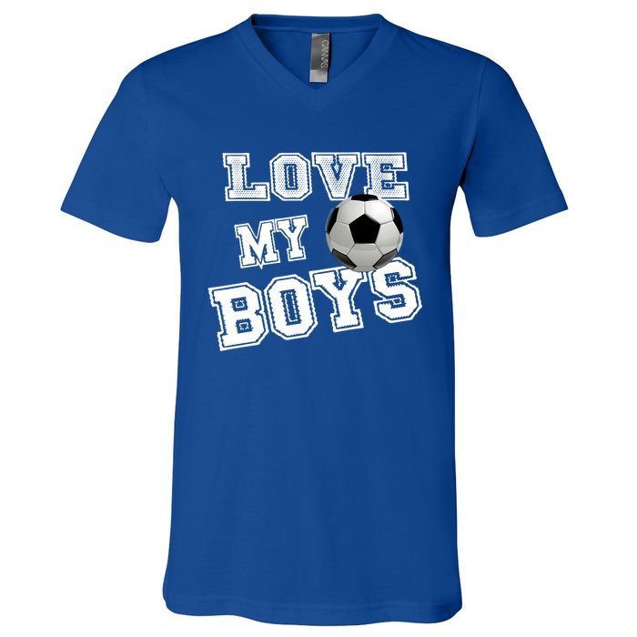 Soccer Ball Cute Soccer Mom Love My Soccer Futbol Funny Gift V-Neck T-Shirt