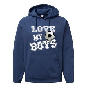 Soccer Ball Cute Soccer Mom Love My Soccer Futbol Funny Gift Performance Fleece Hoodie