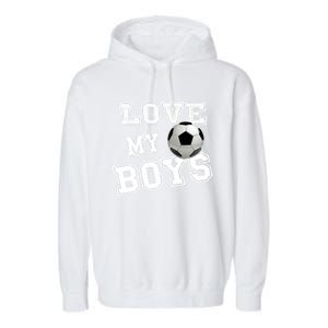 Soccer Ball Cute Soccer Mom Love My Soccer Futbol Funny Gift Garment-Dyed Fleece Hoodie