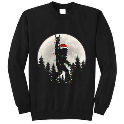 Santa Bigfoot Christmas Lights Funny Xmas Sasquatch Sweatshirt