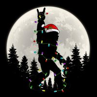 Santa Bigfoot Christmas Lights Funny Xmas Sasquatch City Backpack