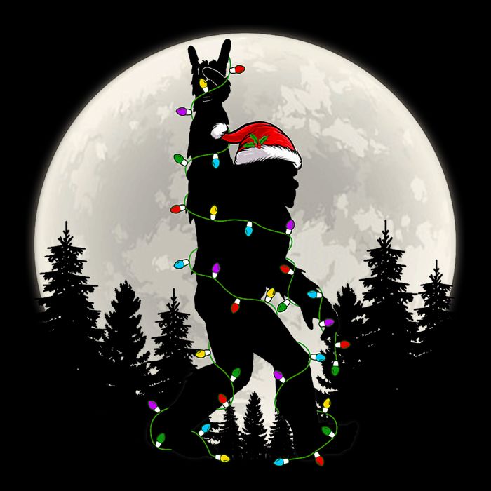 Santa Bigfoot Christmas Lights Funny Xmas Sasquatch City Backpack