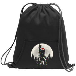 Santa Bigfoot Christmas Lights Funny Xmas Sasquatch Sweatshirt Cinch Pack Bag