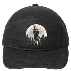 Santa Bigfoot Christmas Lights Funny Xmas Sasquatch 7-Panel Snapback Hat