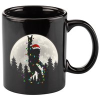 Santa Bigfoot Christmas Lights Funny Xmas Sasquatch 11oz C Handle Ceramic Mug