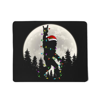 Santa Bigfoot Christmas Lights Funny Xmas Sasquatch Mousepad