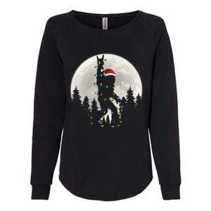 Santa Bigfoot Christmas Lights Funny Xmas Sasquatch Womens California Wash Sweatshirt