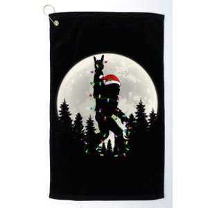 Santa Bigfoot Christmas Lights Funny Xmas Sasquatch Platinum Collection Golf Towel