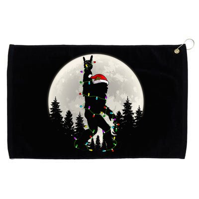 Santa Bigfoot Christmas Lights Funny Xmas Sasquatch Grommeted Golf Towel