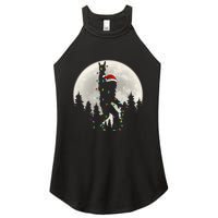 Santa Bigfoot Christmas Lights Funny Xmas Sasquatch Women's Perfect Tri Rocker Tank