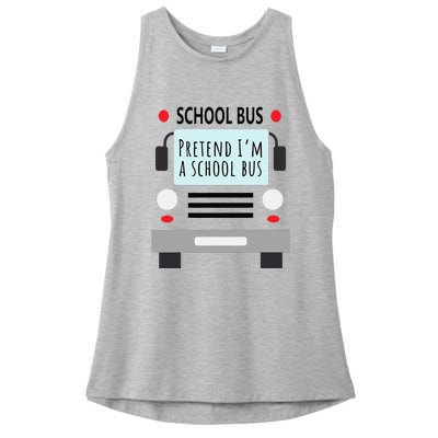 School Bus Costume Adult Funny Halloween Ladies PosiCharge Tri-Blend Wicking Tank