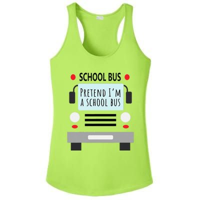 School Bus Costume Adult Funny Halloween Ladies PosiCharge Competitor Racerback Tank