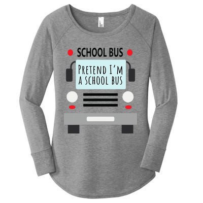 School Bus Costume Adult Funny Halloween Women's Perfect Tri Tunic Long Sleeve Shirt