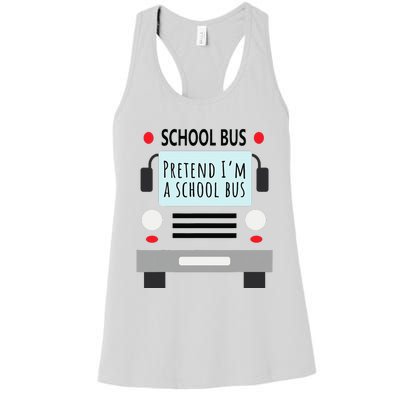 School Bus Costume Adult Funny Halloween Women's Racerback Tank