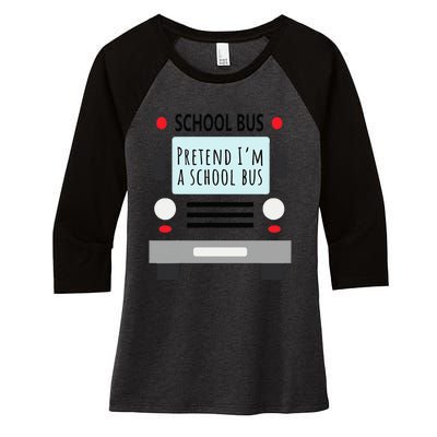 School Bus Costume Adult Funny Halloween Women's Tri-Blend 3/4-Sleeve Raglan Shirt