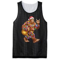 Santa Bigfoot Christmas Lights Rock Funny Sasquatch Believe Mesh Reversible Basketball Jersey Tank