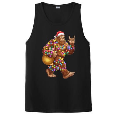 Santa Bigfoot Christmas Lights Rock Funny Sasquatch Believe PosiCharge Competitor Tank