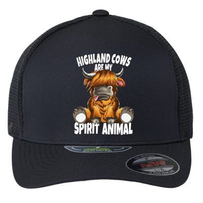 Scottish Beef Cow Highland Cows Are My Spirit Animal Flexfit Unipanel Trucker Cap