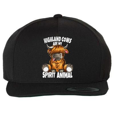 Scottish Beef Cow Highland Cows Are My Spirit Animal Wool Snapback Cap