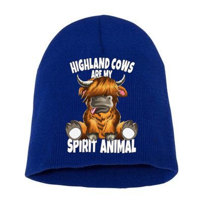 Scottish Beef Cow Highland Cows Are My Spirit Animal Short Acrylic Beanie