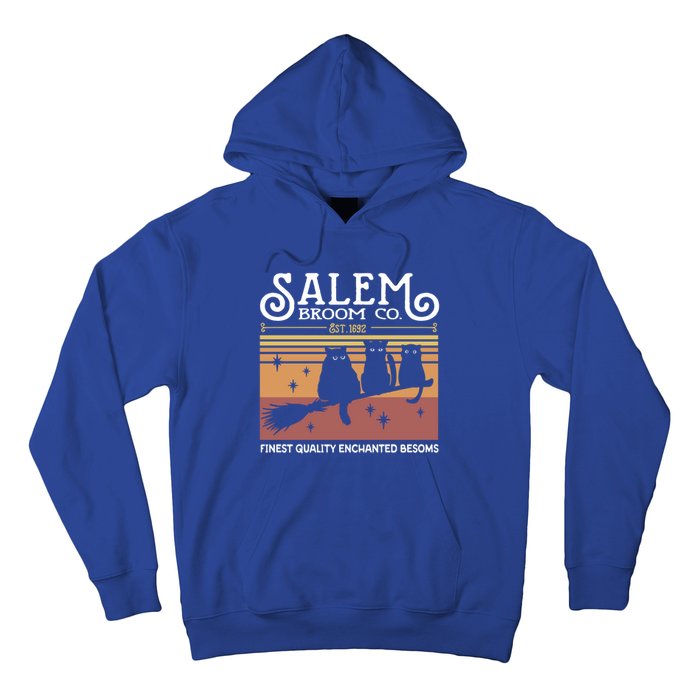 Salem Broom Company Est 1692 Halloween Salem Witch Cat Broom Gift Hoodie