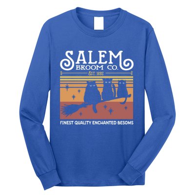 Salem Broom Company Est 1692 Halloween Salem Witch Cat Broom Gift Long Sleeve Shirt