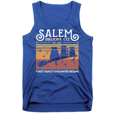 Salem Broom Company Est 1692 Halloween Salem Witch Cat Broom Gift Tank Top