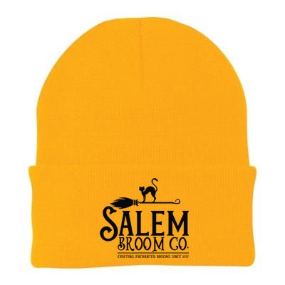 Salem Broom Company Witch Costume Funny Halloween Black Cat Knit Cap Winter Beanie