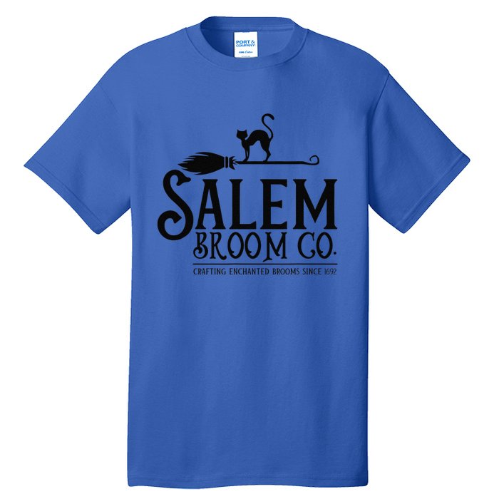 Salem Broom Company Witch Costume Funny Halloween Black Cat Tall T-Shirt