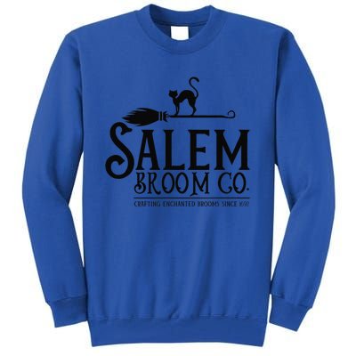 Salem Broom Company Witch Costume Funny Halloween Black Cat Tall Sweatshirt