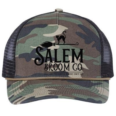 Salem Broom Company Witch Costume Funny Halloween Black Cat Retro Rope Trucker Hat Cap