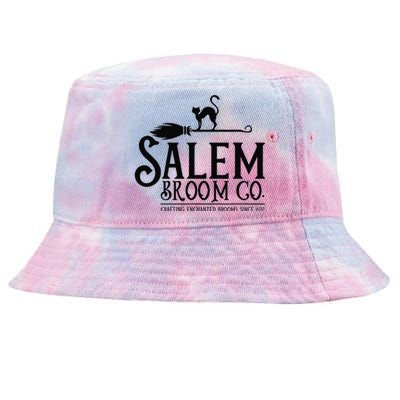 Salem Broom Company Witch Costume Funny Halloween Black Cat Tie-Dyed Bucket Hat