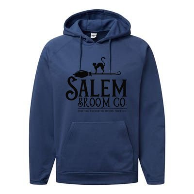 Salem Broom Company Witch Costume Funny Halloween Black Cat Performance Fleece Hoodie