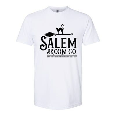 Salem Broom Company Witch Costume Funny Halloween Black Cat Softstyle CVC T-Shirt